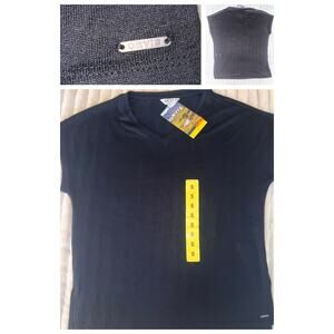 Orvis Women's V-Neck Tunic Shirt Top Black Size Small NWT Lightweight Casual